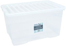 (image for) CRYSTAL STORAGE BOX+LID CLEAR - 60L
