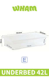 (image for) WHAM CRYSTAL STORAGE BOX & LID UNDERBED - 42L