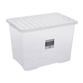 (image for) CRYSTAL STORAGE BOX+LID CLEAR - 80L