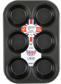 (image for) WHAM ESSE MUFFIN TIN 6 CUP BLK - 26.5X3