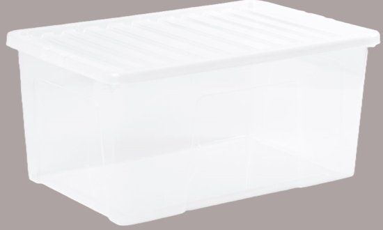 (image for) CRYSTAL STORAGE BOX+LID CLEAR - 90L