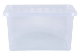 (image for) CRYSTAL STORAGE BOX+LID CLEAR - 37L