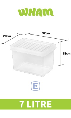(image for) WHAM CRYSTAL STORAGE BOX & LID CLEAR - 7L