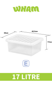 (image for) WHAM CRYSTAL STORAGE BOX & LID - 17L