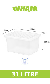 (image for) WHAM CRYSTAL STORAGE BOX & LID - 31L
