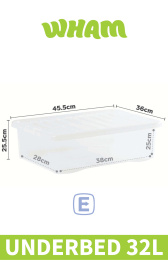 (image for) WHAM CRYSTAL STORAGE BOX & LID UNDERBED - 32L
