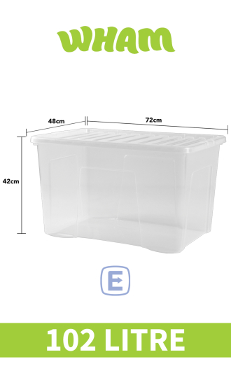 (image for) WHAM CRYSTAL STORAGE BOX & LID - 102L