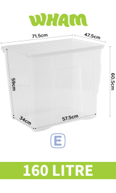 (image for) WHAM CRYSTAL STORAGE BOX & LID - 160L