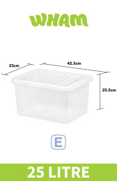 (image for) WHAM CRYSTAL STORAGE BOX & LID - 25L