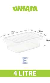 (image for) WHAM CRYSTAL STORAGE BOX & LID - 4L