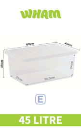 (image for) WHAM CRYSTAL STORAGE BOX & LID - 45L