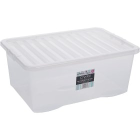 (image for) CRYSTAL STORAGE BOX+LID CLEAR - 45L