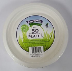 (image for) CATERPAC COMPOSTABLE PLATE 50S - 23CM