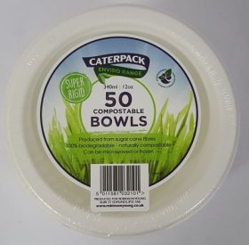 (image for) CATERPAC COMPOSTABLE BOWLS 50S - 12OZ