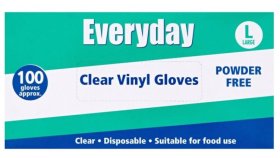 (image for) EVERYDAY CLEAR GLOVES POWDERED - LARGE