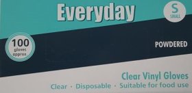 (image for) EVERYDAY CLEAR GLOVES POWDERED - SMALL