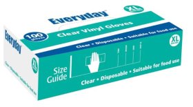 (image for) EVERYDAY CLEAR GLOVES POWDERED - XLARGE