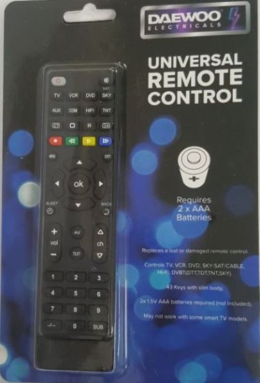 (image for) DAEWOO UNIV REMOTE CONTROL - STD