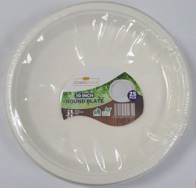 (image for) UDL BAGASSE PLATE ROUND 25S - 10"