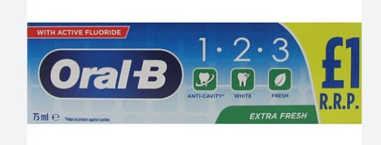 (image for) ORAL-B PASTE 1-2-3 E/FRE P1.00 - 75ML