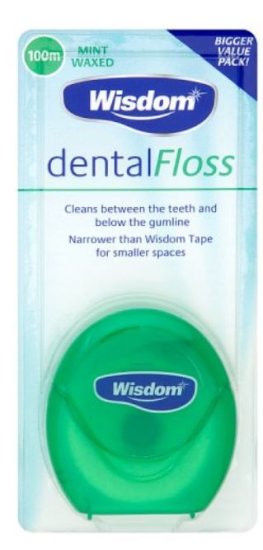 (image for) WISDOM DENTAL FLOSS MINT WAXED - 100M