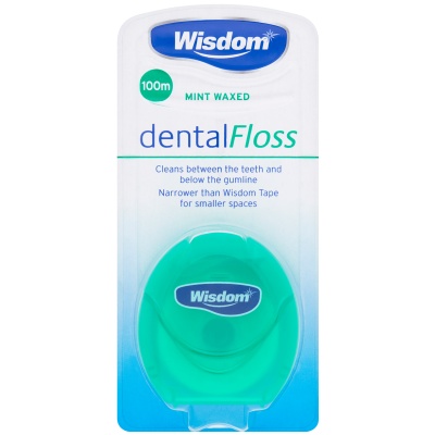 (image for) WISDOM FLOSS DENTAL MINT WAXED - 100M