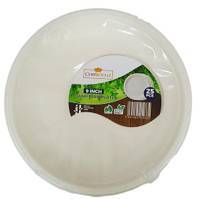 (image for) CHEFROYALE ROUND PLAIN BAGGASE LUNCHEON PLATE 20X25 - 25S - 9""