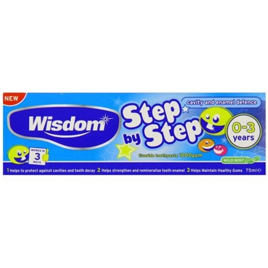 WISDOM TOOTHPASTE KIDS STEP BY STEP 0-3 YEARS - 75ML (image for) WISDOM TOOTHPASTE KIDS STEP BY STEP 0-3 YEARS - 75ML