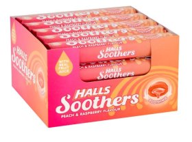 (image for) HALLS SOOTHERS PEACH & RASPBERRY - 45G