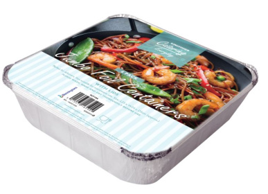 (image for) KINGFISHER SQUARE FOIL FOOD CONTAINERS WITH LIDS 4S