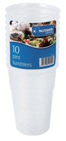 (image for) KINGFISHER CLEAR PLASTIC CUP 1PINT 10S