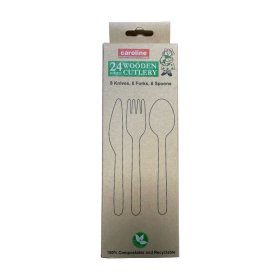 (image for) CAROLINE WOODEN CUTLERY - 24S