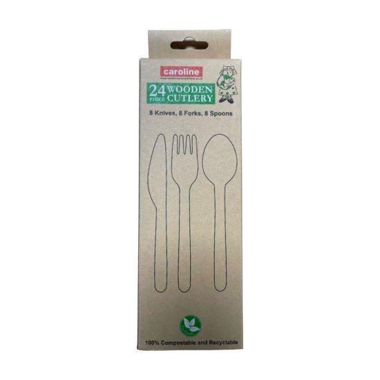 (image for) CAROLINE WOODEN CUTLERY - 24S