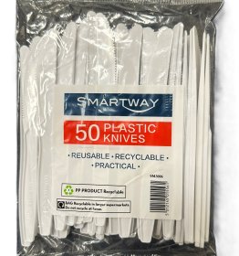 (image for) SMARTWAY PLASTIC KNIVES WHITE - 50S