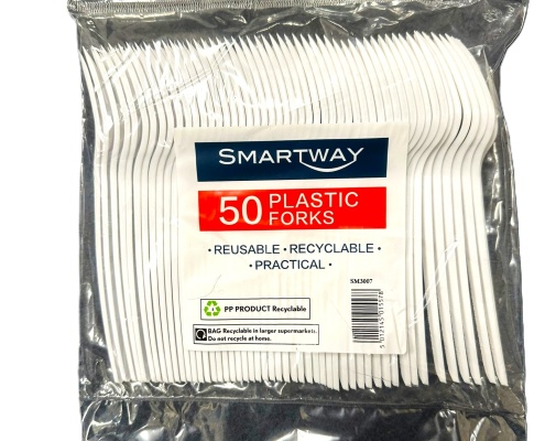 (image for) SMARTWAY PLASTIC FORKS WHITE
