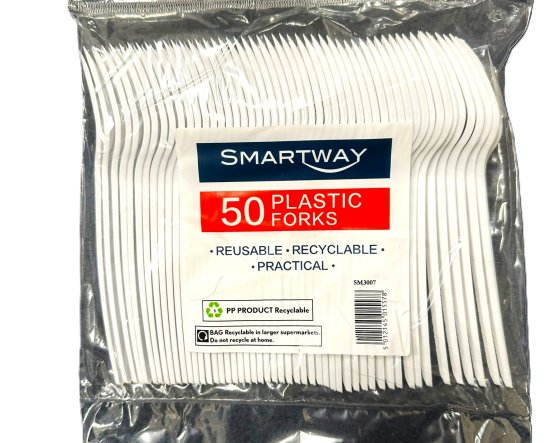 (image for) SMARTWAY PLASTIC FORKS WHITE - 50S