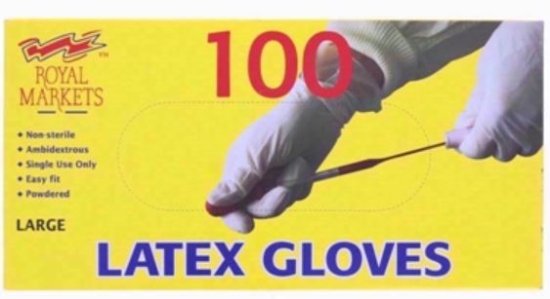 (image for) RM LATEX DIS GLOVE - LARGE