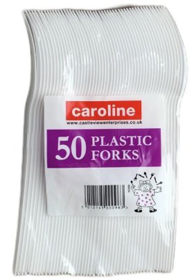 (image for) CAROLINE PLASTIC FORK WHITE - 50S