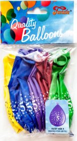 (image for) B'DAY BALLOONS ASSTD AGE 5 12" - 15S