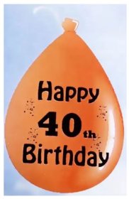 (image for) B'DAY BALLOONS ASSTD AGE 40 - 10S