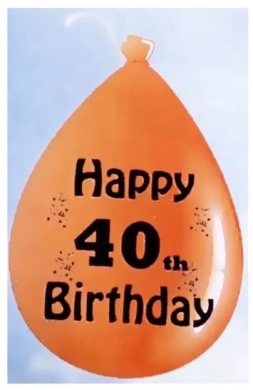 (image for) FANT BALLOON B/DAY AGE 40 ASST - 10S