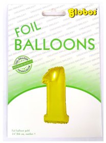 (image for) GLOBOS FOIL BALLOON AGE 1 GOLD - 86CM