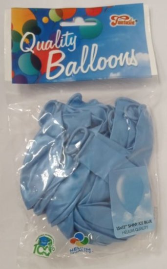 (image for) BALLOON SHINY ICE BLUE 12\" - 15S