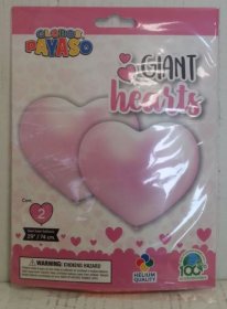 (image for) VAL GIANT HEARTS BALLOON PINK - PK2