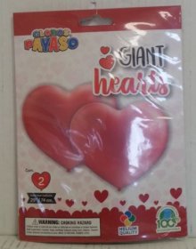 (image for) VAL GIANT HEARTS BALLOON RED - PK2