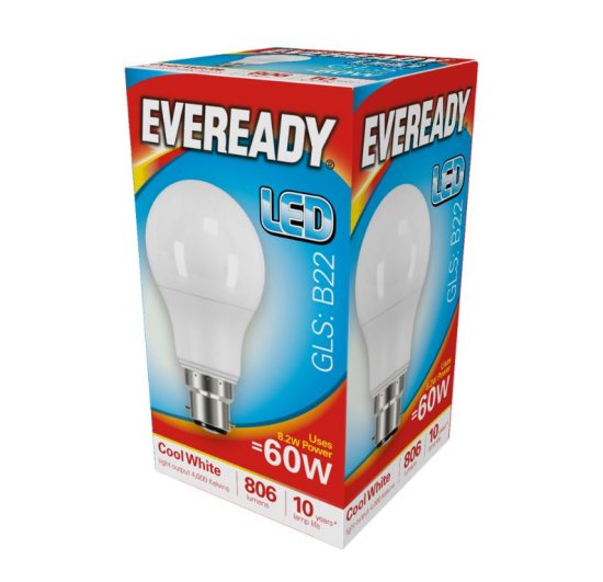 (image for) EVE/LED BC C/WH 8.2W=60W - 60W