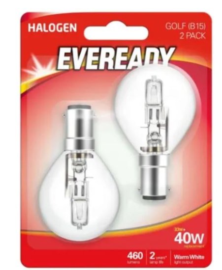 (image for) EVEREADY HAL/GOLF SBC W/W 40W - 2SX40W