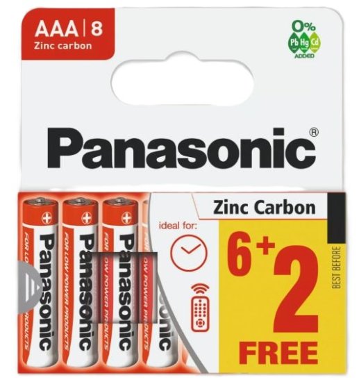 (image for) PANASONIC ZINC CARBON AAA 6+2 - 6+2