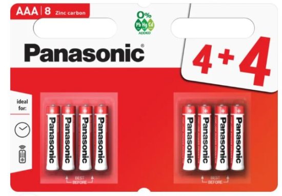 (image for) PANASONIC ZINC CARBON AAA R03 - 8S