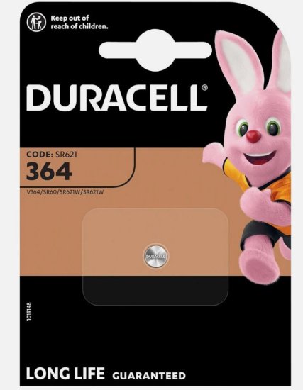 (image for) DURACELL SR621/DL364 BATTERY - 1.5V